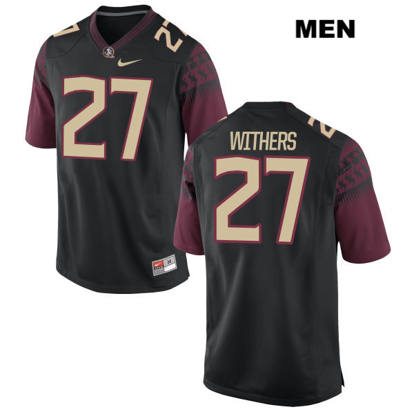 Men's NCAA Nike Florida State Seminoles #27 Tyriq Withers College Black Stitched Authentic Football Jersey YGO1769AI